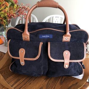 Blue Corduroy Weekender Bag